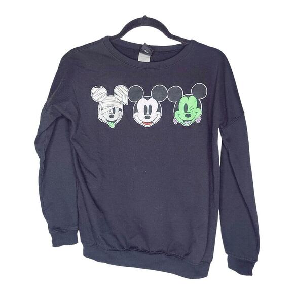 Disney Womens Sz Medium Halloween Mickey Mouse Sweatshirt Mummy Vampire Frankie - Picture 1 of 6
